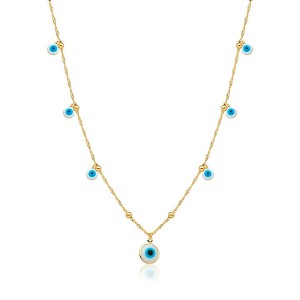 Colar Olho Grego Longo 60 cm Banhado a Ouro 18k