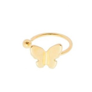 Brinco Piercing Falso Borboleta Banhado a Ouro 18k