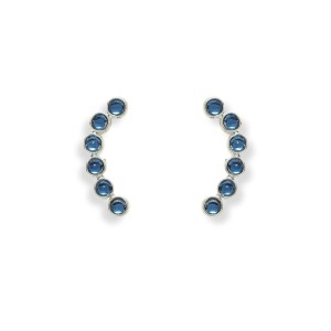Brinco Ear Cuff Prateado Chakras Cor Azul Escuro