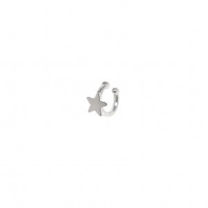 Brinco Piercing Falso Estrela Prata 925