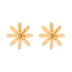 Brinco Flor Girassol Dourado