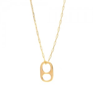 Colar Elo Cadeado com Lacre 60 cm Banhado a Ouro 18k