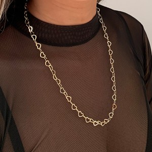 Colar Elos Coração 60 cm Banhado a Ouro 18k
