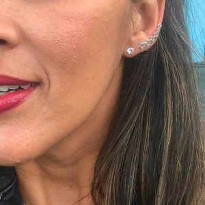  Brinco Ear Cuff Estrelar Prata 925