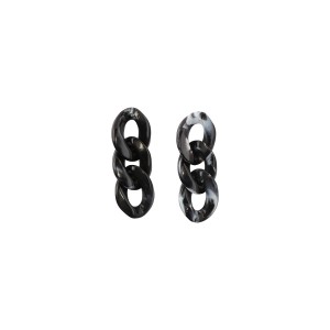 Brinco Elos Mini Acrílico Preto Mesclado