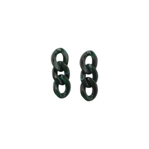 Brinco Elos Mini Acrílico Verde Escuro Mesclado