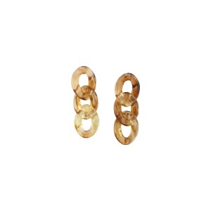 Brinco Elos Mini Acrílico Caramelo