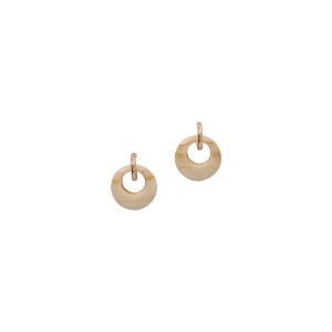 Brinco Argola Resina Tropical Marfim Mesclado com Dourado