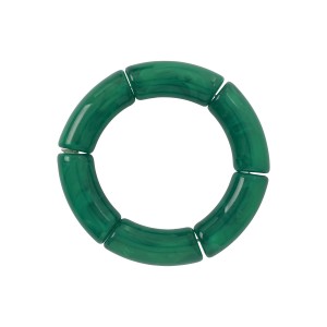 Pulseira Gomos Ovalados Resina Verde