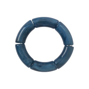 Pulseira Gomos Ovalados Resina Azul