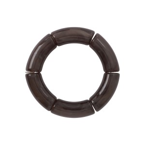 Pulseira Gomos Ovalados Resina Preto Mesclado