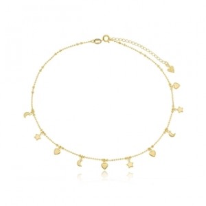 Choker Luar 30 cm Banhado a Ouro 18k
