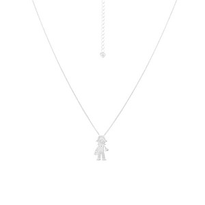 Colar Menina de Chapéu 60 cm Prata 925