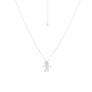 Colar Menino de Boné 60cm Prata 925