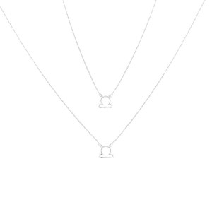 Colar Escapulário Signo Libra 60cm Prata 925