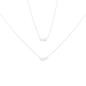 Colar Escapulário Signo Aquário 60cm Prata 925