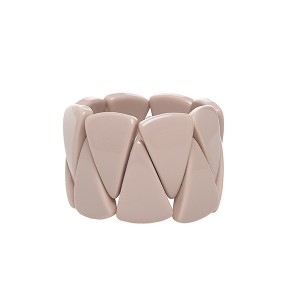 Pulseira Triângulo Resina Geométrica Bege