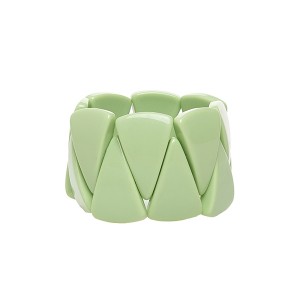 Pulseira Triângulo Resina Geométrica Verde Claro