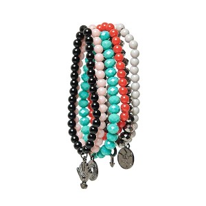 Kit Pulseiras Tons Vermelho/ Preto e Azul