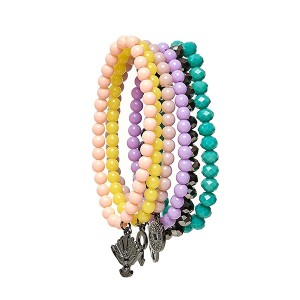 Kit Pulseiras Tons Amarelo/ Rosa/ Lilás