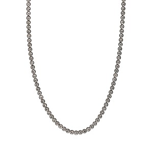 Colar Choker Riviera Cravejado em Zircônia Branca Cristal 33 cm Banhado a Ródio