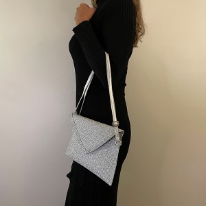 Bolsa Tiracolo Carteira Fio Prateado