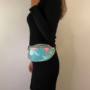 Bolsa Pochete Tie Dye Verde e Rosa