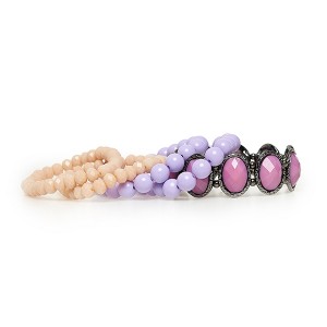 Kit Pulseira Lilás  com Prateado