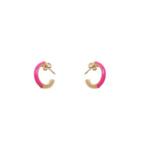 Brinco Argola Esmaltada P Rosa