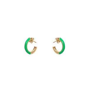 Brinco Argola Esmaltada P Verde