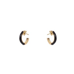 Brinco Argola Esmaltada P Preto