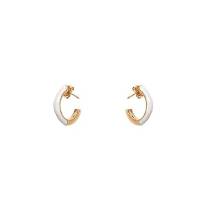 Brinco Argola Esmaltada P Branco
