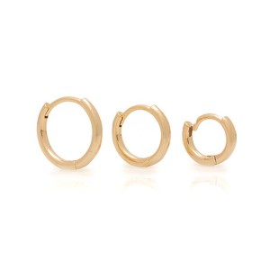 Brinco Kit Argola Lisa Banhado a Ouro 18k