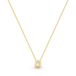 Colar Ponto de Luz P Zircônia 45 cm Banhado a Ouro 18k