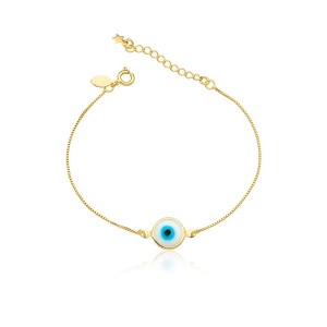 Pulseira Olho Grego Murano Solitário Corrente Veneziano