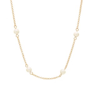 Colar Pérola 40 cm Banhado a Ouro 18k