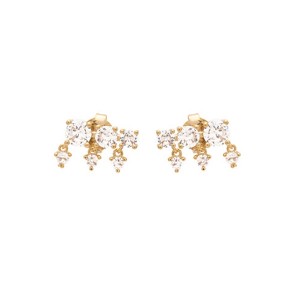 Brinco Leque Ear Cuff com Zircônia Banhado a Ouro 18k