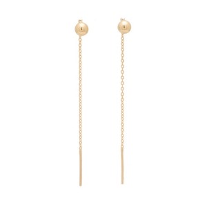 Brinco Palito Bola Lisa Banhado a Ouro 18k