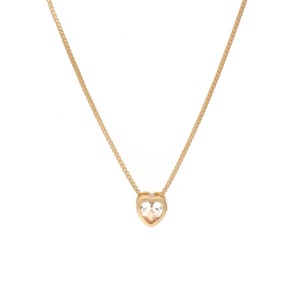 Colar Coração Solitário 45 cm Banhado a Ouro 18k