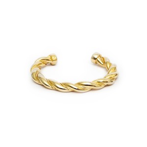 Pulseira Bracelete Trançada Lisa Dourada