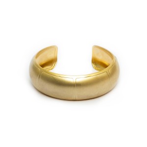 Pulseira Bracelete Bloco Liso Larga Dourada