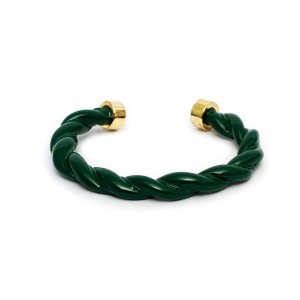 Pulseira Trançada Esmaltada Verde