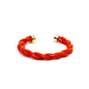 Pulseira Trançada Esmaltada Laranja
