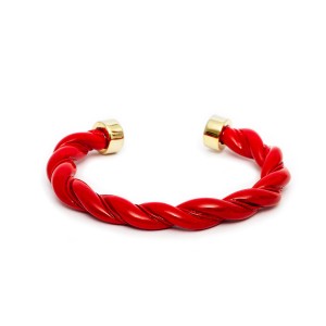 Pulseira Trançada Esmaltada Vermelho