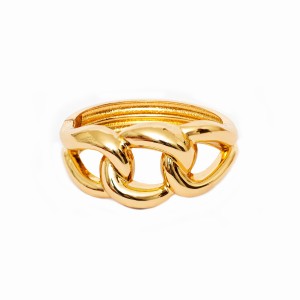 Pulseira Bracelete Três Elos Dourada