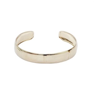 Pulseira Bracelete Bloco Liso Desenhado Prateado