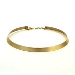 Colar Choker Aro Fino Dourado Fosco