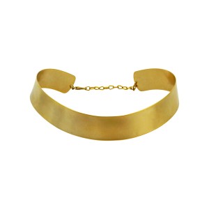 Colar Choker Aro Dourado Fosco