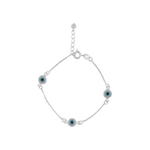 Pulseira Olho Grego Murano Prata 925