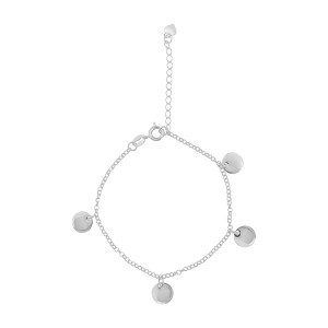 Pulseira 4 Pingentes Redondos Prata 925